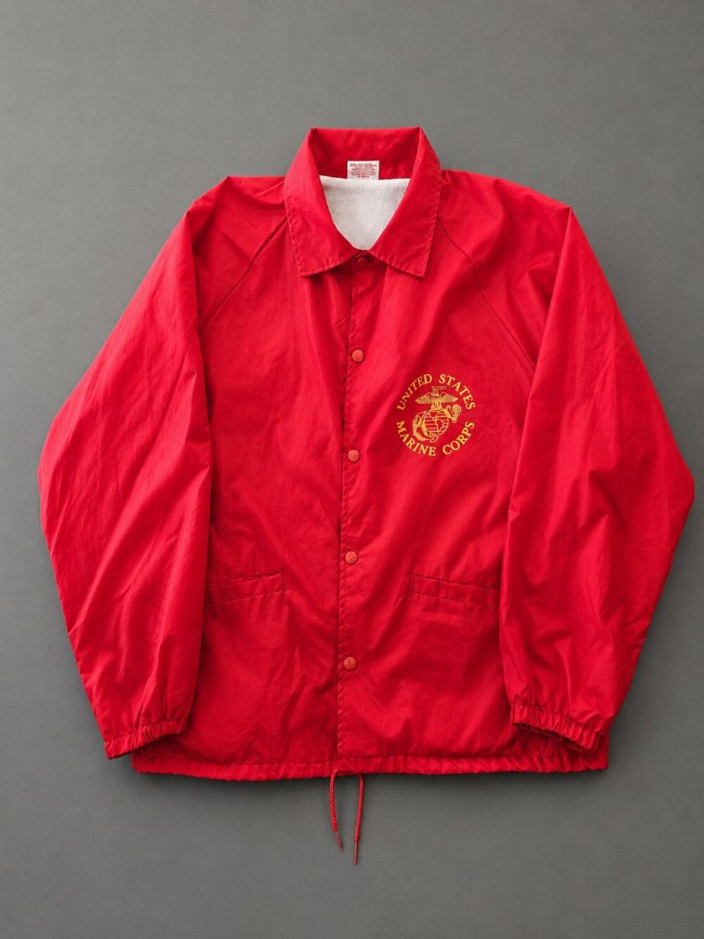Vintage Cardinal Red USMC Marine Corps Coach Jacket XL Made in USA